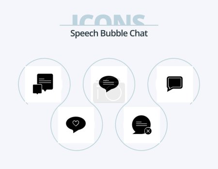 Ilustración de Chat Glyph Icon Pack 5 Icon Design. .. conversación. mensaje - Imagen libre de derechos