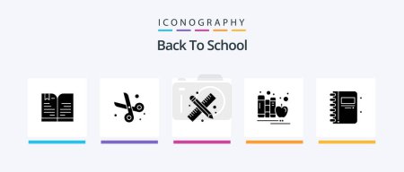 Illustration for Back To School Glyph 5 Icon Pack Including back to school. library. back to school. education. back to school. Creative Icons Design - Royalty Free Image