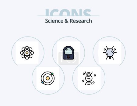 Illustration for Science Line Filled Icon Pack 5 Icon Design. . science. molecule. research. science - Royalty Free Image