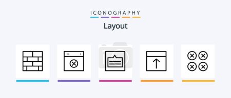 Téléchargez les illustrations : Layout Line 5 Icon Pack Including . tool. website. layout. design. Creative Icons Design - en licence libre de droit