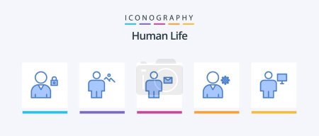 Illustration for Human Blue 5 Icon Pack Including body. user. avatar. profile. letter. Creative Icons Design - Royalty Free Image