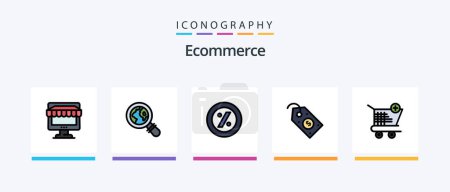 Illustration for Ecommerce Line Filled 5 Icon Pack Including shop. ecommerce. tag. shop. ecommerce. Creative Icons Design - Royalty Free Image