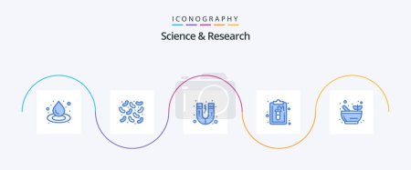 Ilustración de Paquete de iconos de Science Blue 5 incluido. sopa. ciencia. ciencia. laboratorio - Imagen libre de derechos