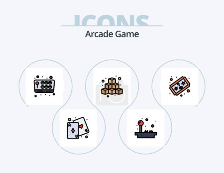 Ilustración de Arcade Line Filled Icon Pack 5 Icon Design. . fun. game. high score. game - Imagen libre de derechos
