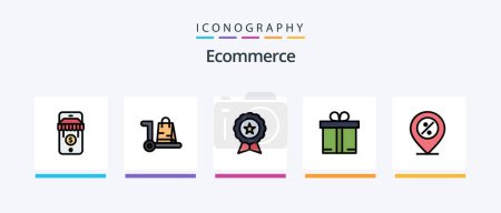 Illustration for Ecommerce Line Filled 5 Icon Pack Including ecommerce. add. ecommerce. shopping. basket. Creative Icons Design - Royalty Free Image