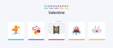 Ilustración de Valentine Flat 5 Icon Pack Including love. love. decoration. day. valentine. Creative Icons Design - Imagen libre de derechos