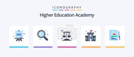 Illustration for Academy Flat 5 Icon Pack Including . student. scales. staff. page. Creative Icons Design - Royalty Free Image
