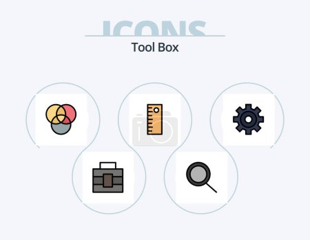 Illustration for Tools Line Filled Icon Pack 5 Icon Design. . circular. wrench - Royalty Free Image