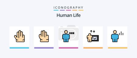Illustration for Human Line Filled 5 Icon Pack Including user. human. speech. gentleman. human. Creative Icons Design - Royalty Free Image