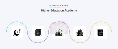 Illustration for Academy Glyph 5 Icon Pack Including student. school. achievement. page. education - Royalty Free Image