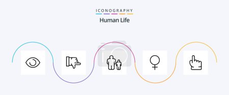 Ilustración de Human Line 5 Icon Pack Including touch. hand. family. finger. gender - Imagen libre de derechos