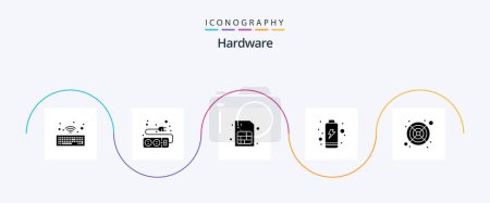 Illustration for Hardware Glyph 5 Icon Pack Including . fan. mobile. cooler. electric - Royalty Free Image
