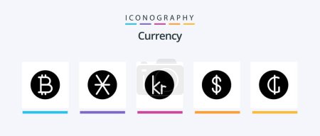 Illustration for Currency Glyph 5 Icon Pack Including money. dollar . money. danish. Creative Icons Design - Royalty Free Image
