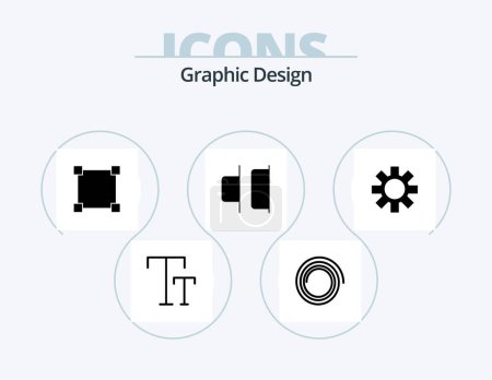 Ilustración de Design Glyph Icon Pack 5 Icon Design. . distribute. . cog - Imagen libre de derechos