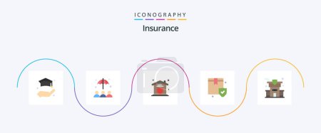 Illustration for Insurance Flat 5 Icon Pack Including . insurance. security. home. security - Royalty Free Image