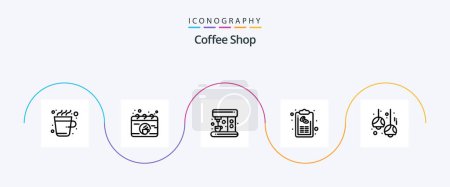 Illustration for Coffee Shop Line 5 Icon Pack Including cafe. menu. coffee. list. coffee - Royalty Free Image