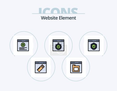 Ilustración de Website Element Line Filled Icon Pack 5 Icon Design. interface. avatar. interface. picture. page - Imagen libre de derechos