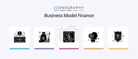 Ilustración de Finance Glyph 5 Icon Pack Including financier. broker. money. smartphone. payments. Creative Icons Design - Imagen libre de derechos