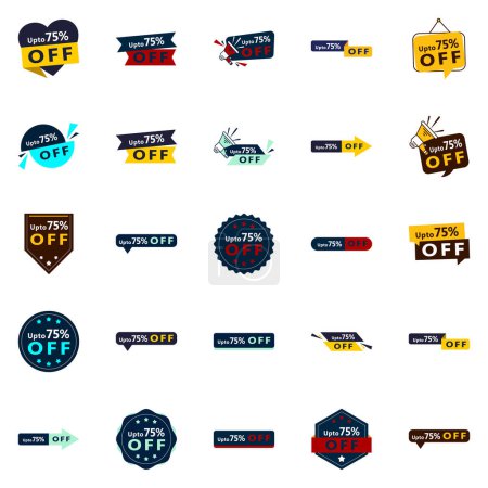 Illustration for 25 Dynamic Vector Designs in the Up to 70% Off Pack Perfect for Discount Branding - Royalty Free Image