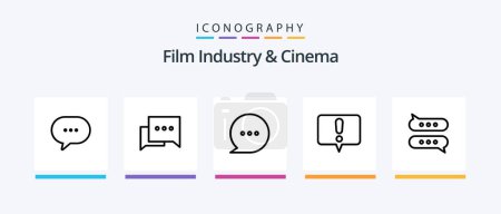 Téléchargez les illustrations : Cenima Line 5 Icon Pack Including . beverage. film camera. cinema. Creative Icons Design - en licence libre de droit