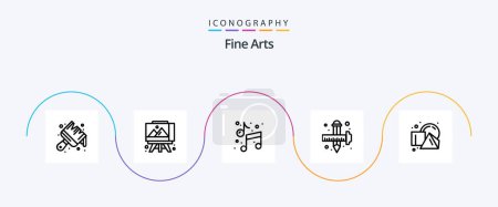 Illustration for Fine Arts Line 5 Icon Pack Including geometrical. graphic. art. drawing. design - Royalty Free Image