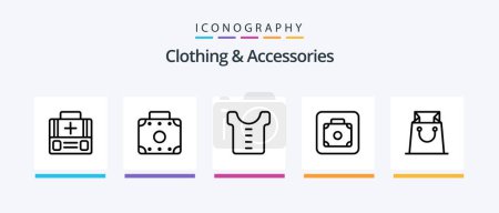 Illustration for Clothing and Accessories Line 5 Icon Pack Including purse. bag. glasses. suitcase. first aid. Creative Icons Design - Royalty Free Image