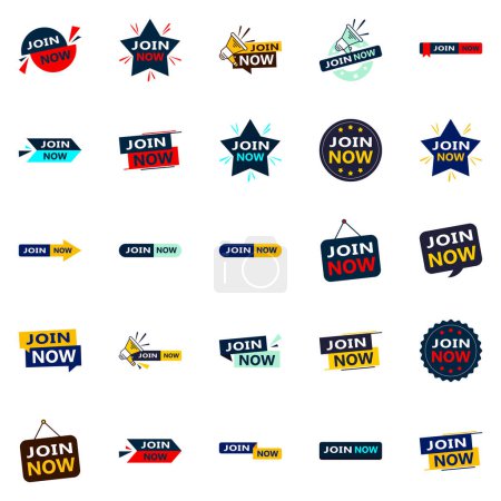 Téléchargez les illustrations : 25 Versatile Typographic Banners for promoting joining across media - en licence libre de droit