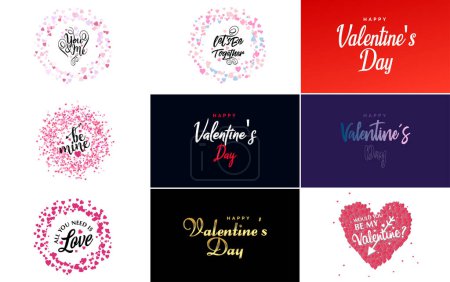 Ilustración de Red flat design Valentine's Day label pack - Imagen libre de derechos