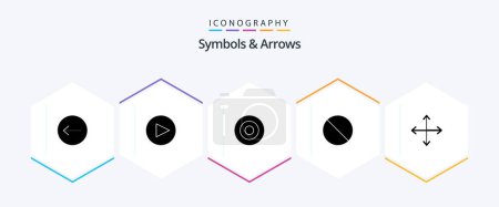Illustration for Symbols and Arrows 25 Glyph icon pack including . opposites. symbols. navigation. arrows - Royalty Free Image