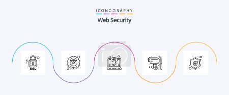 Illustration for Web Security Line 5 Icon Pack Including protection. security. computer. cctv. views - Royalty Free Image
