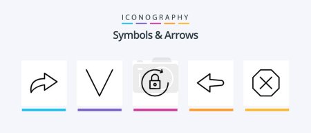 Illustration for Symbols and Arrows Line 5 Icon Pack Including . tumbler. rewind. backward. Creative Icons Design - Royalty Free Image
