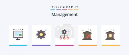 Illustration for Management Flat 5 Icon Pack Including . management. settings. dollar. bank. Creative Icons Design - Royalty Free Image