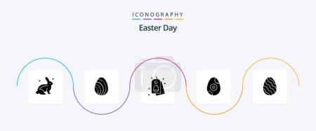 Ilustración de Easter Glyph 5 Icon Pack Including nature. egg. tag. flower. egg - Imagen libre de derechos