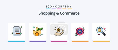 Illustration for Shopping And Commerce Line Filled 5 Icon Pack Including phone. shipping. world. package. store. Creative Icons Design - Royalty Free Image