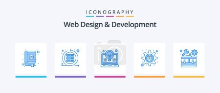 Illustration for Web Design And Development Blue 5 Icon Pack Including css. cascading. sprint. light. idea. Creative Icons Design - Royalty Free Image