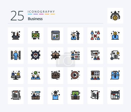 Ilustración de Business 25 Line Filled icon pack including workgroup. modern. online. business. performance - Imagen libre de derechos