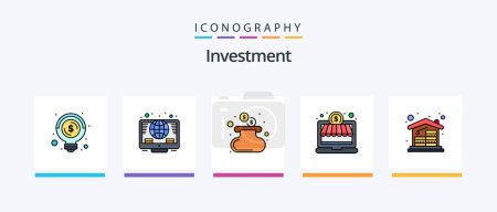 Illustration for Investment Line Filled 5 Icon Pack Including entrepreneurship. magnetic. budget. money. dollar. Creative Icons Design - Royalty Free Image