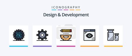 Ilustración de Design and Development Line Filled 5 Icon Pack Including development. coding. layout. programing. development. Creative Icons Design - Imagen libre de derechos