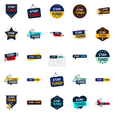 Ilustración de Stay Tuned Versatile vector designs for all your branding needs  25 pack - Imagen libre de derechos