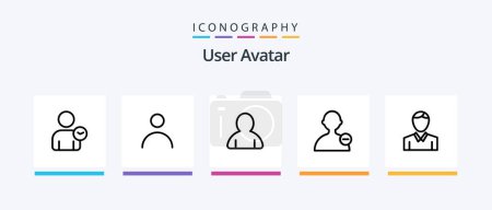 Illustration for User Line 5 Icon Pack Including . profile. interface. user. basic. Creative Icons Design - Royalty Free Image