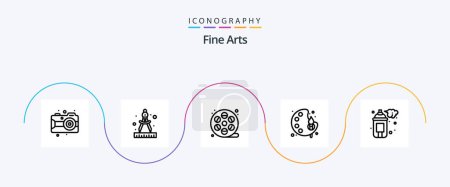 Illustration for Fine Arts Line 5 Icon Pack Including arts. spray. art. color. arts - Royalty Free Image