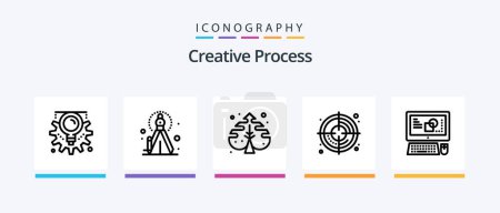 Ilustración de Creative Process Line 5 Icon Pack Incluyendo acuarela. creativo. idea. capas. proceso. Diseño de iconos creativos - Imagen libre de derechos