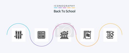 Ilustración de Paquete de iconos de la línea 5 de regreso a la escuela, incluido. Escribir. Dinero. Estudia. papel - Imagen libre de derechos
