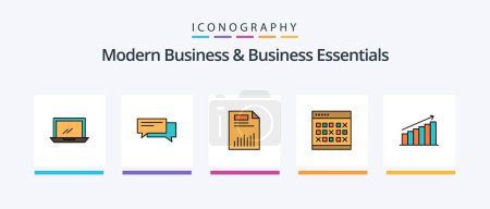 Illustration for Modern Business And Business Essentials Line Filled 5 Icon Pack Including database. archive. archive. files. file. Creative Icons Design - Royalty Free Image