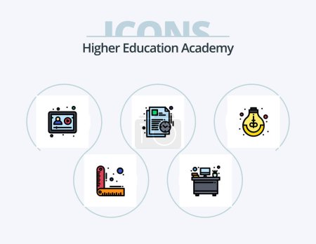 Illustration for Academy Line Filled Icon Pack 5 Icon Design. magnet. profile. academy. online. university - Royalty Free Image