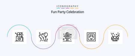 Téléchargez les illustrations : Party Line 5 Icon Pack Including instruments. letter. carnival. invitation. card - en licence libre de droit