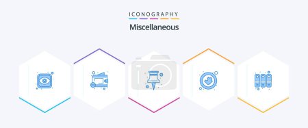 Illustration for Miscellaneous 25 Blue icon pack including files. office. solution. plugin - Royalty Free Image