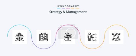 Ilustración de Strategy And Management Line 5 Icon Pack Including network. connect. marketing. arrow. sign - Imagen libre de derechos