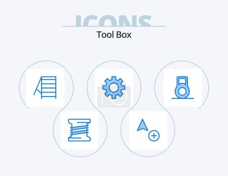 Photo for Tools Blue Icon Pack 5 Icon Design. . tools. dumbbell - Royalty Free Image