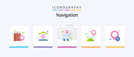 Photo for Navigation Flat 5 Icon Pack Including pin. location. pin. gallery. map. Creative Icons Design - Royalty Free Image